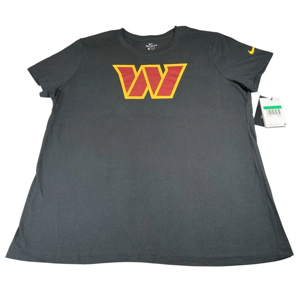 Nike Washington Commanders Women's XL Black NFL‎ Team Short Sleeve Logo Tee NWT